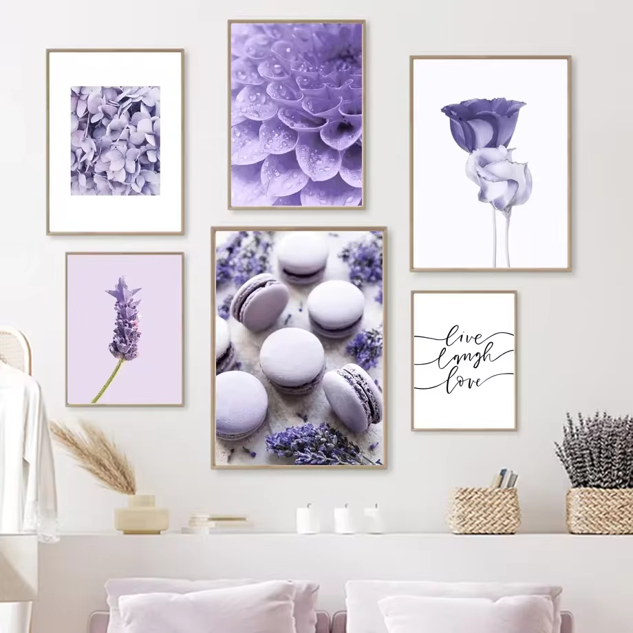 Lavender Oil - Peinture sur toile murale papillon lilas
