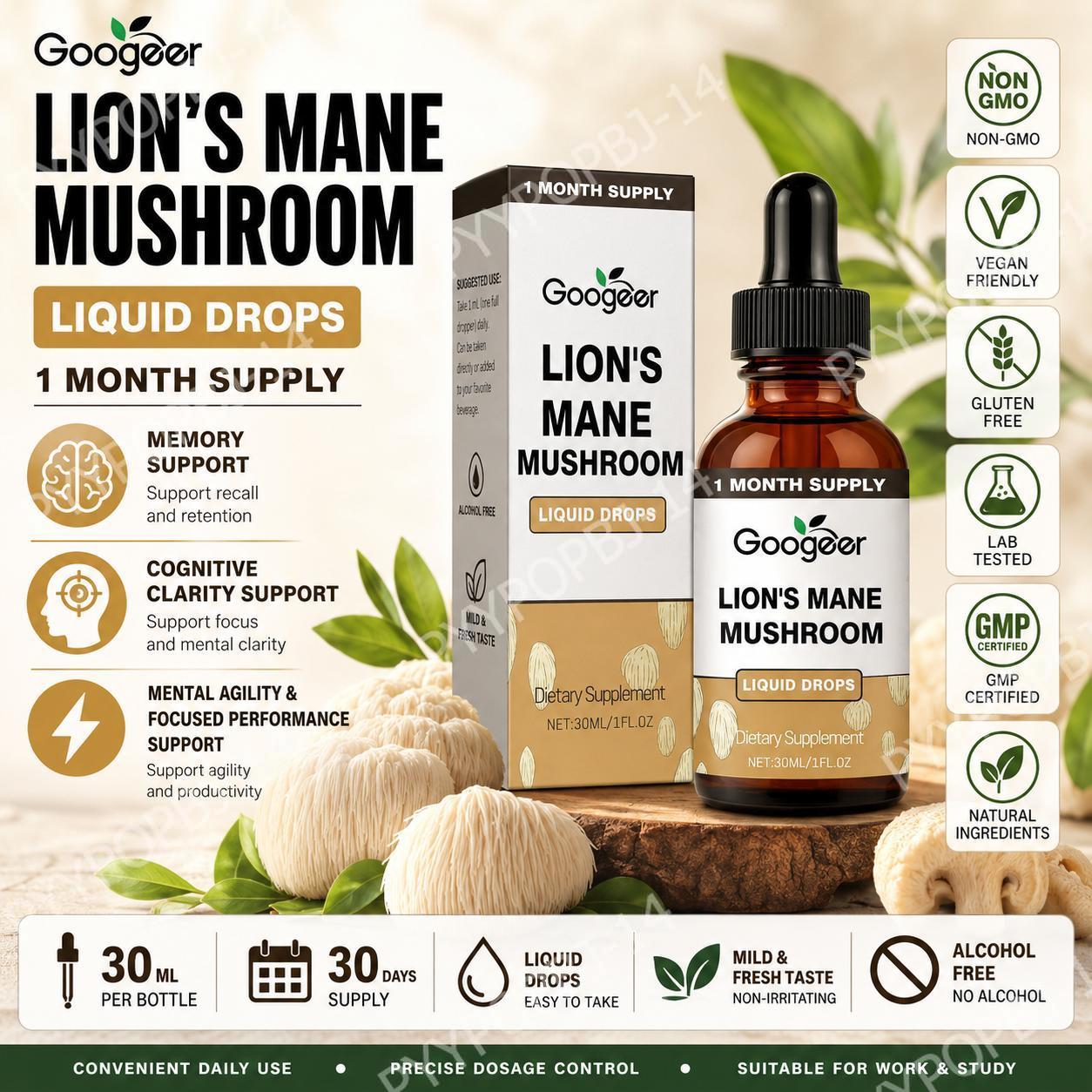 Googeer Lion's Mane Mushroom L - Herbal Tea avis et prix