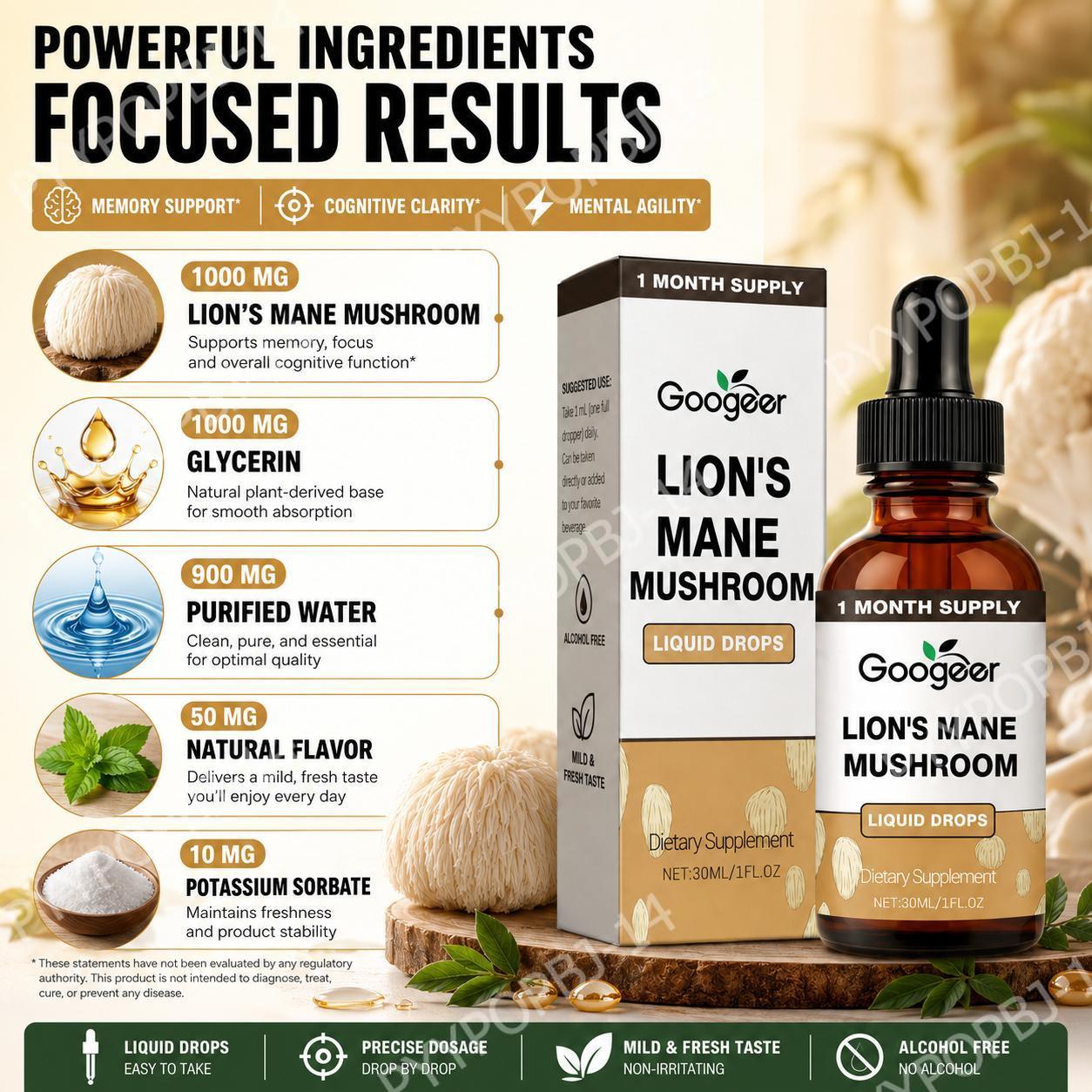 Googeer Lion's Mane Mushroom L - Herbal Tea avis et prix